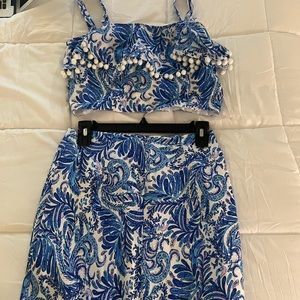 Lily Pulitzer two piece skirt set